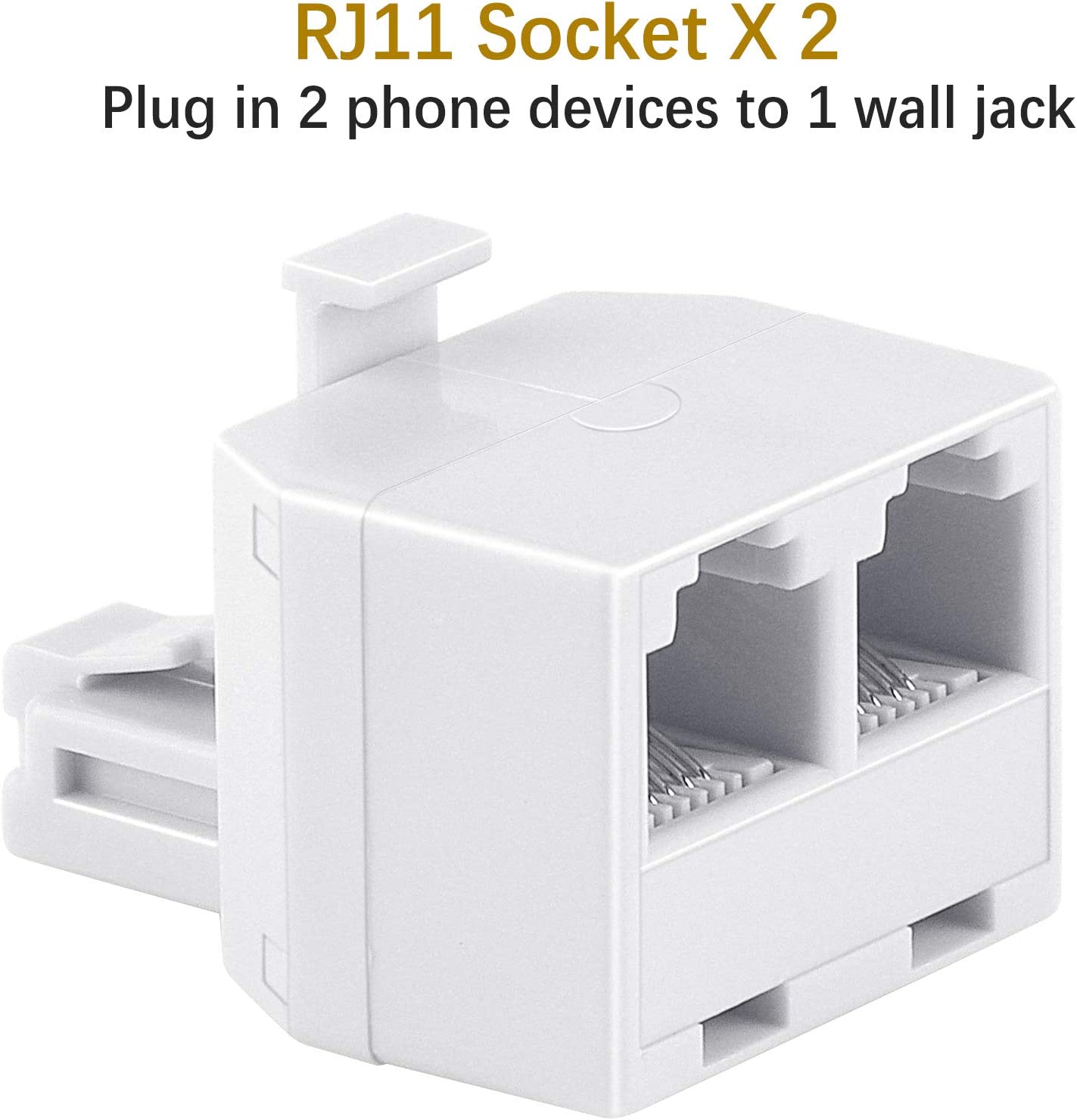 Uvital RJ11 Duplex Wall Jack Adapter Dual Phone Line Splitter Wall